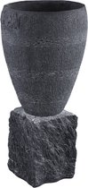 PTMD Mailey Decoratieve Pot - 38 x 38 x 77 cm - Cement - Zwart