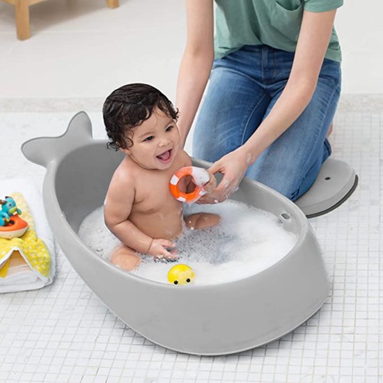 Baby Badkuip - Baby - Badkuip - Badzitje - Verzorging - Hygiene - Veiligheid - 3 Standen - antislip - Badkamer voor Baby's - Grijs van Luvion — afbeelding 3