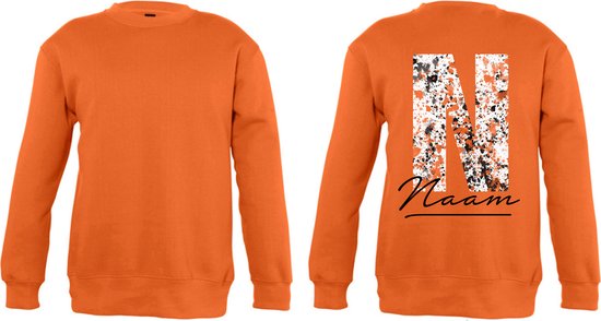 Koningsdag sweater voor kinderen met eigen naam-Maat 98/104