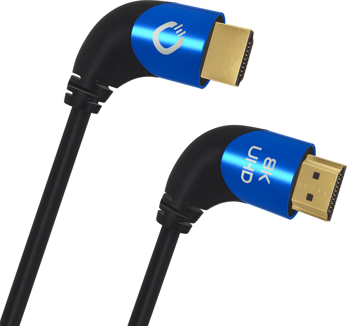 Oehlbach: Ultra high-speed HDMI kabel 90°-stekker - 1M - Zwart