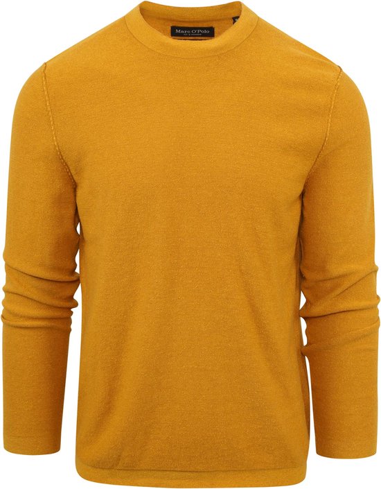 Marc O'Polo - Pull O-Cou Jaune Ocre - Homme - Taille M - Coupe Regular
