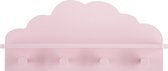 Kapstok roze wolk - 4 haken - Kinderdecoratie