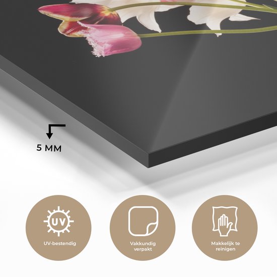 MuchoWow® Peinture sur Verre - Tulipes - Nature Morte - Fleurs - 150x100 cm - Peintures sur Verre Peintures - Photo sur Glas