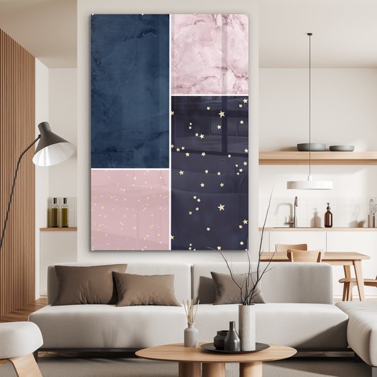 MuchoWow® Peinture sur verre 120x180 cm - Peinture sur verre acrylique - Marbre - Etoiles - Collage - Photo sur verre - Peintures