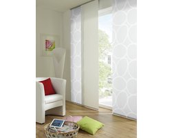 Paneelgordijn, ondoorzichtig, stof met patroon, steenmotief, wit, 60 x 245 cm