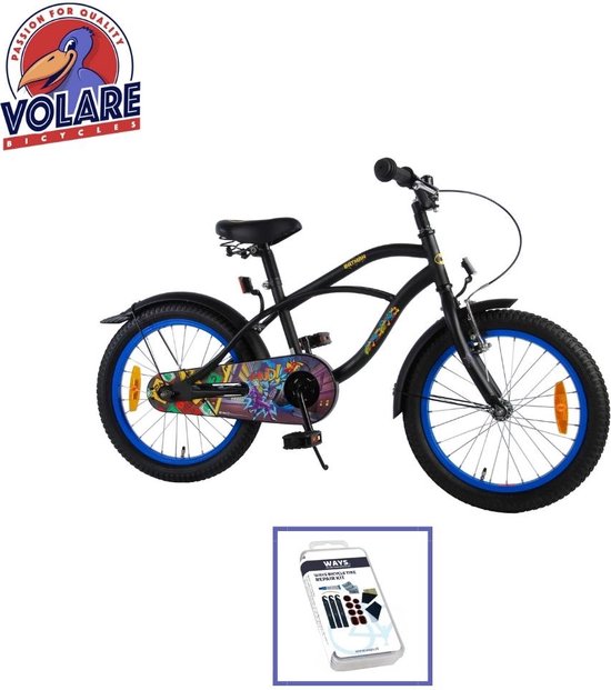 Foto: Volare kinderfiets batman 18 inch zwart inclusief ways bandenplakset