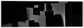 Dibond - Opgestapelde Balken en Blokken in Donkere Omgeving - 60x20 cm Foto op Aluminium (Wanddecoratie van metaal)