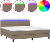 vidaXL-Boxspring-met-matras-en-LED-stof-taupe-160x200-cm