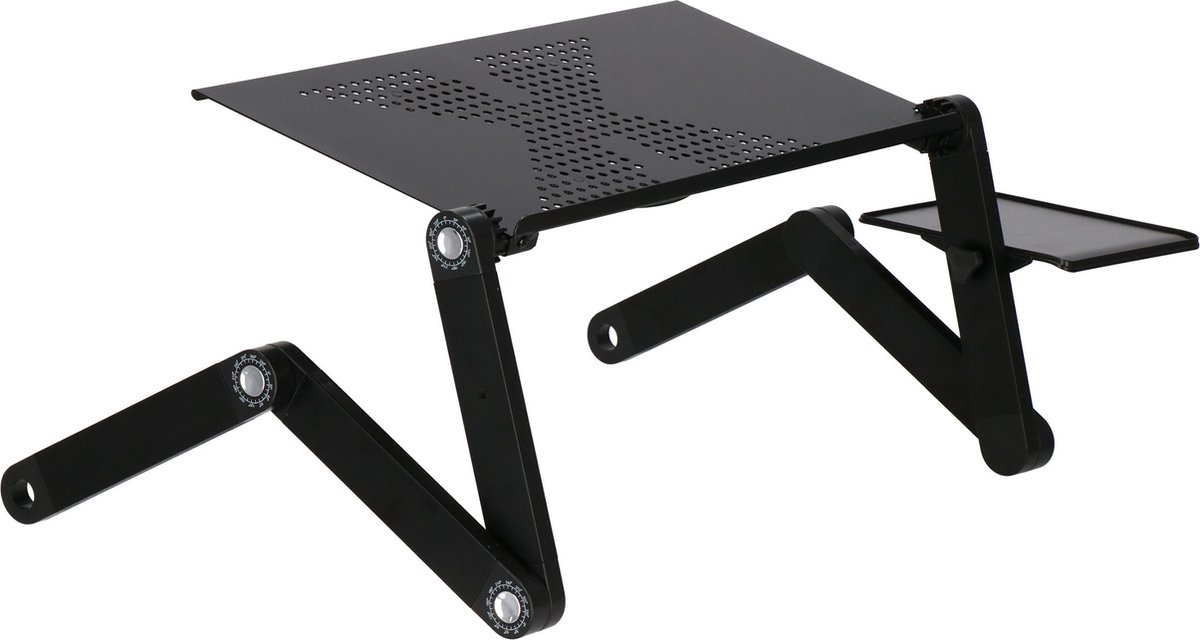 Springos Laptop Standaard - Laptop tafel - Laptop Cooler - 48 x 26 cm - Zwart