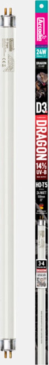 Arcadia D3+ Dragon T5 reptielenlamp 14% UVB 560mm | 24 Watt