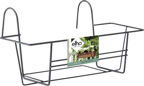 Elho Green Basics Balkonrek Metaal 40 - Accessoires voor Balkon Buiten - Ø 39.0 x H 19.3 cm - Antraciet - Elho