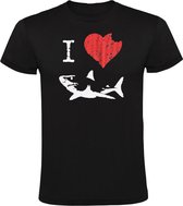 I Love Sharks Heren T-shirt - dieren - oceaan - zee - haaien - strand