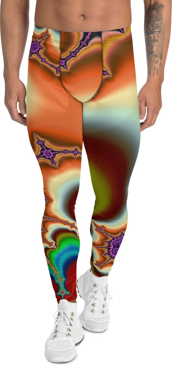 II THE MOON Sport Legging heren top kwaliteit, wordt per bestelling geprint, gesneden en handgenaaid met unieke Psychedelic print ontworpen door MOON