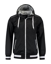 L&S nylon jacket met capuchon unisex zwart - 3XL
