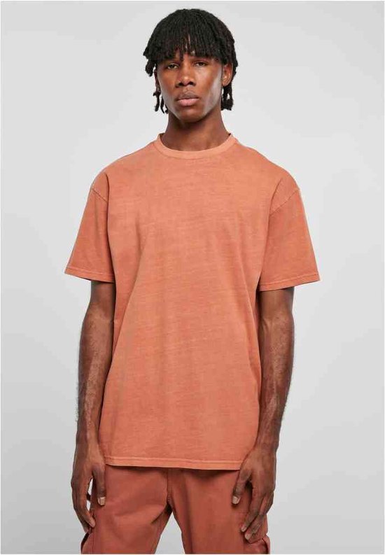 Urban Classics - Heavy Oversized Garment Dye Heren T-shirt - 4XL - Oranje