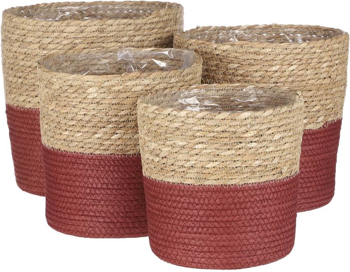 Mica Decorations Rachel Manden Set - 25x25x25 cm - Donkerrood