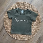 Baby t-shirt korte mouw - big sister - Groen - Maat 98 - Zwanger - Geboorte - Big sister - Aankondiging - Zwangerschapsaankondiging - Peuter - Dreumes