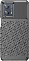 Mobigear Hoesje geschikt voor Motorola Moto G53 5G Telefoonhoesje Flexibel TPU | Mobigear Groove Backcover | Moto G53 5G Case | Back Cover - Zwart