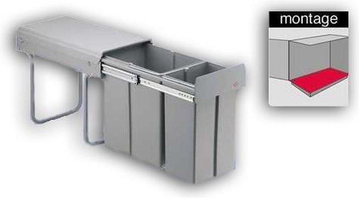 Wesco Bio Double Inbouw Prullenbak - 20 l + 10 l