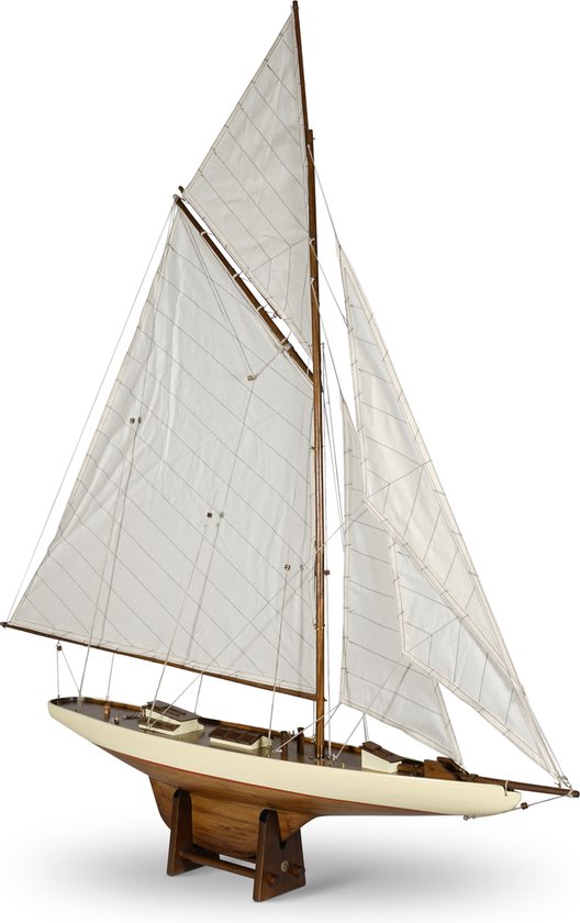 Authentic Models - America's Cup Columbia 1901, Medium - boot - schip - miniatuur zeilboot - Miniatuur schip - zeilboot decoratie - Woonkamer decoratie