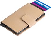 Protège-cartes en cuir Figuretta Porte-cartes de crédit compact RFID - Dames et hommes - Or métallique