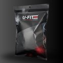 Verpakking van U-FIT ONE polsbandjes met een zwart en rood grafisch design.