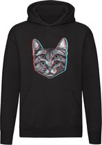 Kat dubbel zien Hoodie | poes | wazig | vaag | optische illusie | huisdier | dierendag | Unisex | Trui | Sweater | Capuchon