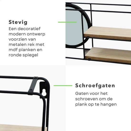 IDIMEX Janine Badkamerrek, wandrek, handdoekhouder, 2 planken, van metaal, hoogwaardig verchroomd/chroom