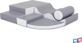 Iglu soft play foam blokken set - speelblokken - Grijs/Wit - 6 stuks