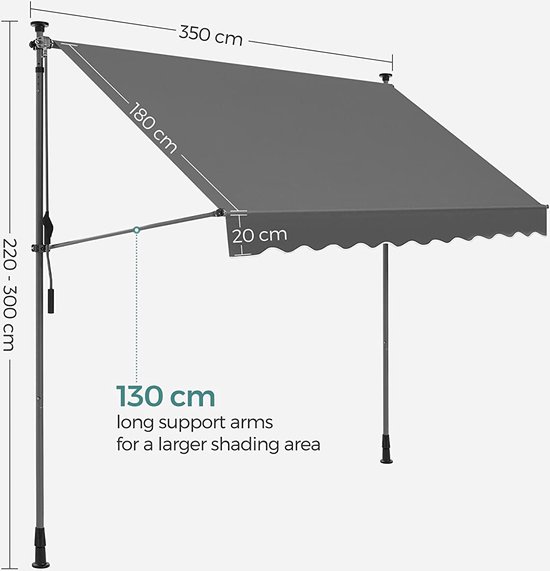 LARS360 Rolgordijn voor buiten, verticale zonwering, balkon, terras