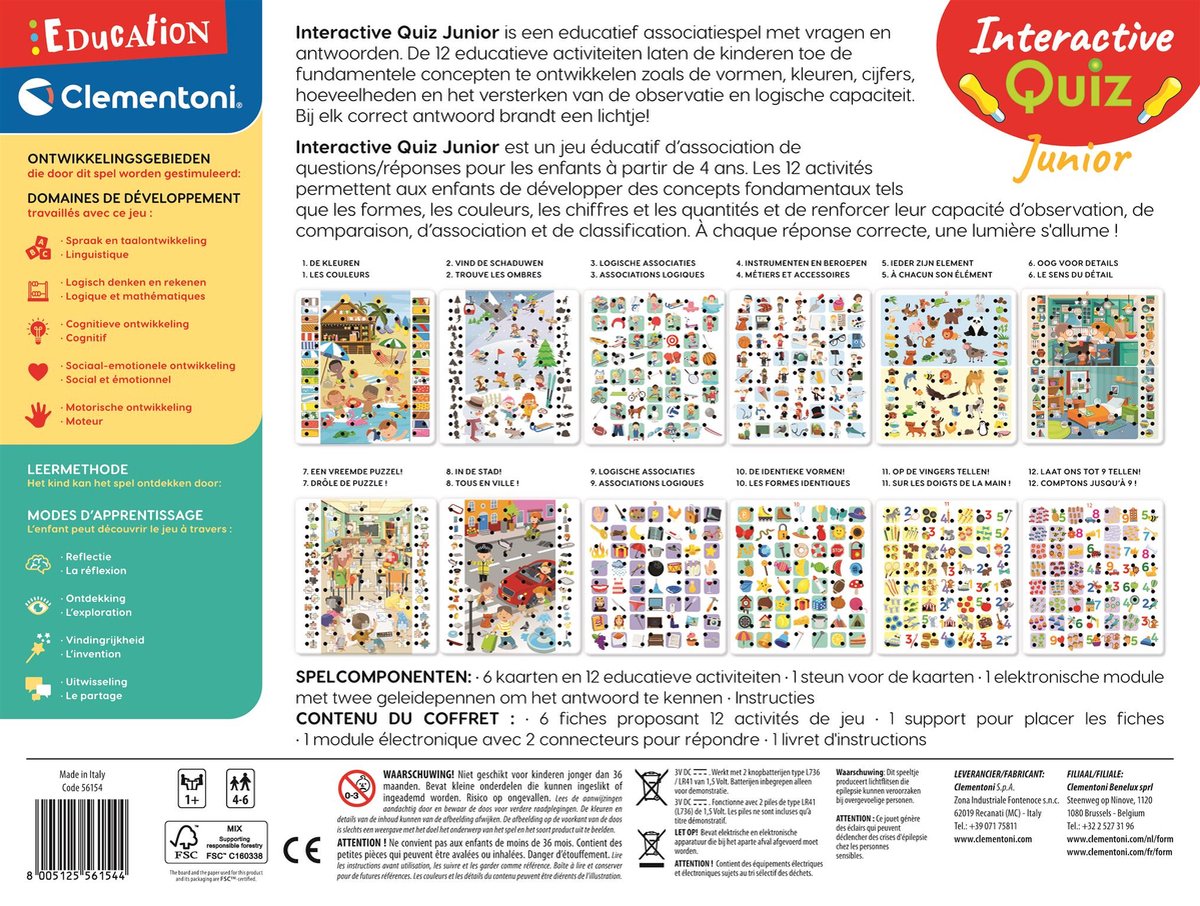 Education Clementoni - Interactive Quiz Junior - Educatief Speelgoed - Kleuter Speelgoed - 4+ Jaar — afbeelding 5
