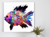Regenboogvis kunst - 30x30 centimeter op Canvas | Foto op Canvas - wanddecoratie