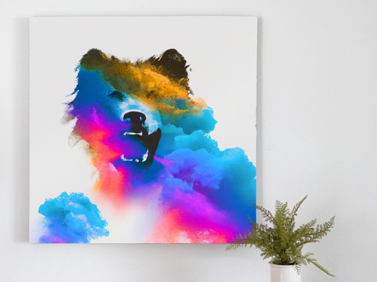 Chromatische Wolvenweide kunst - 60x60 centimeter op Canvas | Foto op Canvas - wanddecoratie