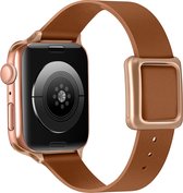 Bandje geschikt voor Apple Watch - Brown - 42/44/45mm/Ultra - Series 3 4 5 6 SE 7 8 Ultra - Geschikt voor Apple Watch - Leer Bandje