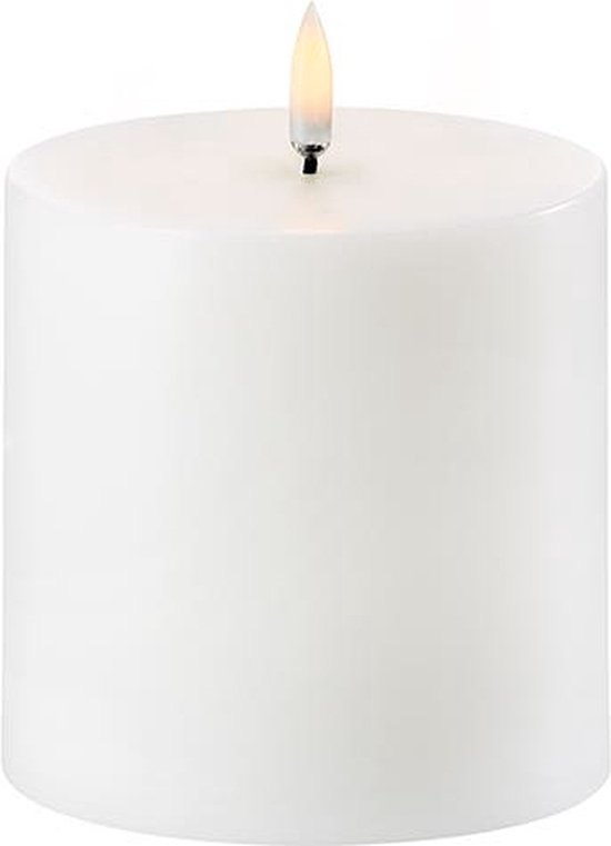 Led kaars - UYUNI LED PILLAR CANDLE - NORDIC WHITE -Ø10,1 x 10 CM (C-Batteries)