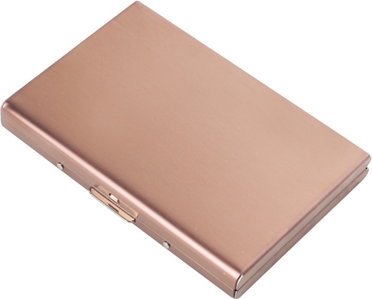 Pasjeshouder - Mapje voor Pasjes - RFID beveiliging - Aluminium - Rose Goud