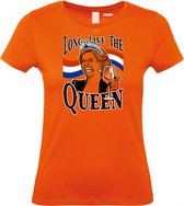 Dames T-shirt Long Live The Queen Maxima | Koningsdag kleding | oranje t-shirt | Oranje dames | maat 3XL