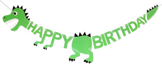 Happy Birthday Slinger Kinderfeestje Verjaardag Versiering Dino Versiering Dinosaurus Slingers Verjaardag Decoratie