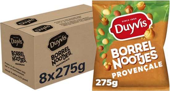 Duyvis Borrelnootjes Provencale - Pinda Noten - 8 x 275 gram