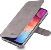 AZNS Samsung Galaxy A70 Wallet Stand Hoesje Grijs