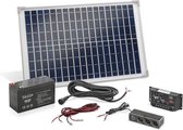 Esotec Solar netsysteem, 20 W, inclusief batterij en stekkerdoos