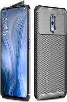 Oppo Reno Siliconen Carbon Hoesje Zwart