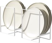 Set de 2 porte-assiettes organisateur vertical placard mural étagère à vaisselle en métal assiette organisateur étagère support pour comptoir et placard Wit