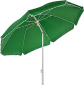 Parasol - Parasols - Strandparasol - Stokparasol - Parasol kantelbaar - - Inclusief draagtas - Waterafstotend - Ø 140 cm - Metaal - Polyester - Groen - 160 x 195 cm