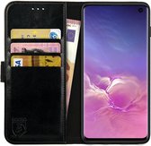 Rosso Element Book Case Wallet Hoesje Geschikt voor Samsung Galaxy S10 | Portemonnee | 3 Pasjes | Magneetsluiting | Stand Functie | Zwart