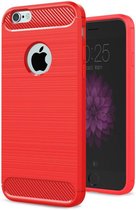 Apple iPhone 6S Plus Geborsteld TPU Hoesje Rood