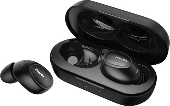Awei Bluetooth écouteurs sans fil étui de chargement contrôle tactile IPX6 Zwart