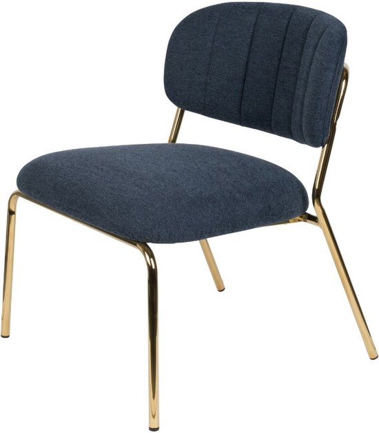 Viken fauteuil donkerblauw/goud (Set van 2)