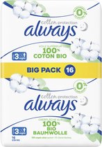 Always Cotton Protection Ultra Night (taille 3) - Serviettes hygiéniques Avec Ailes - Advantage Box 48 Pièces
