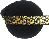 Elastisch biaisband - Panter zwart goud print - 15 mm - 5 meter - elastiek - afwerkingsband kleding - Biesband